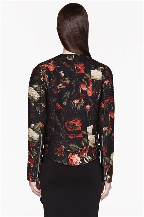 givenchy floral biker jacket|Givenchy Floral Print Biker Jacket .